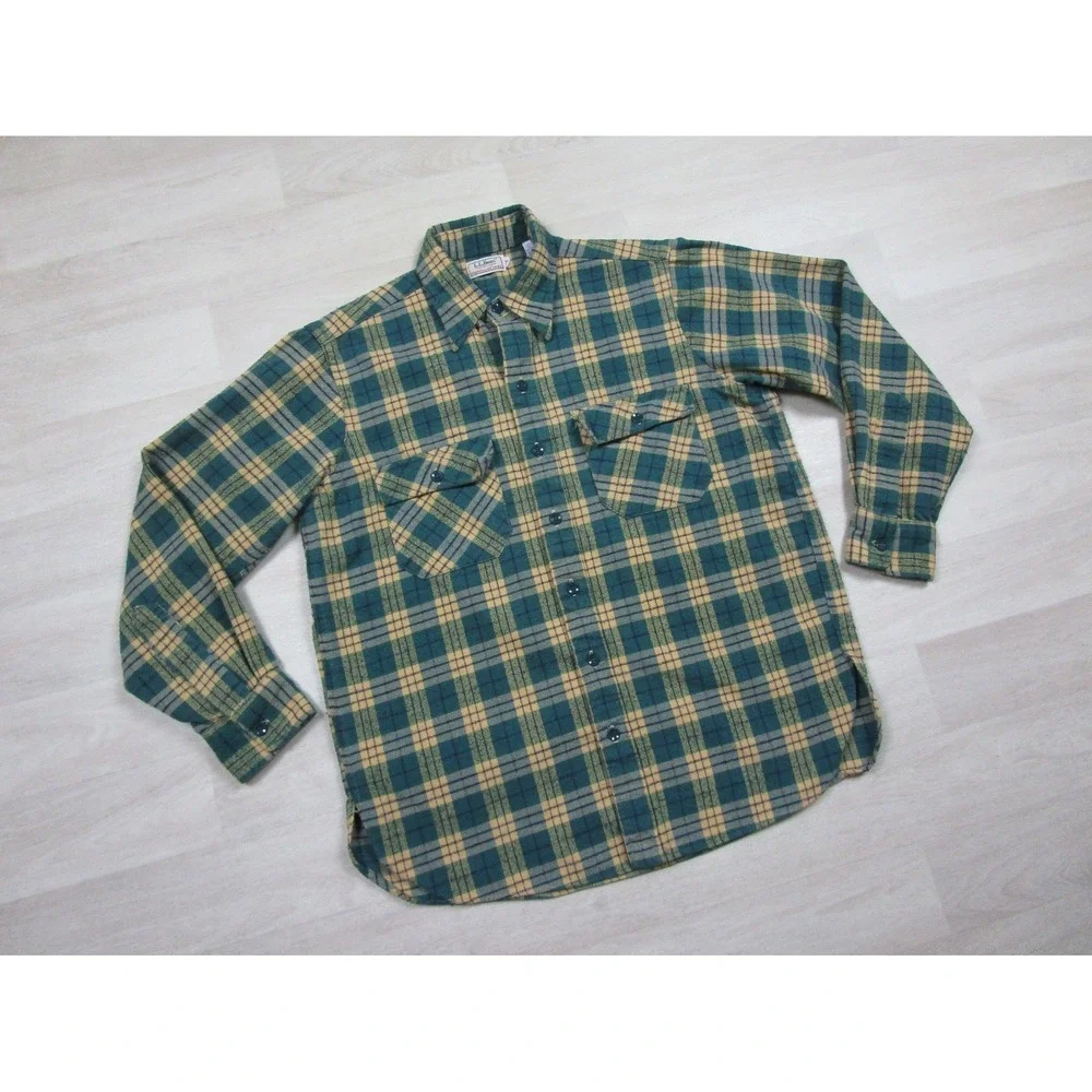 Vintage 80s 90s LL Bean Timberline Flannel‎ Shirt Men's (16) Plaid